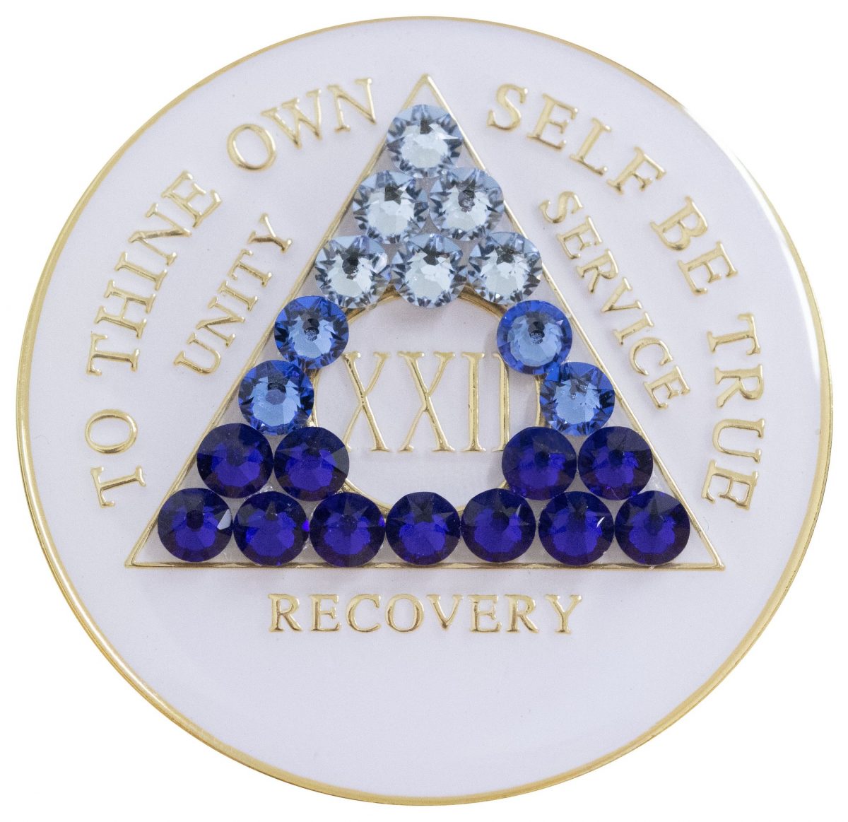 Blue Transition Bling Crystallized White Triplate Medallion Miracles